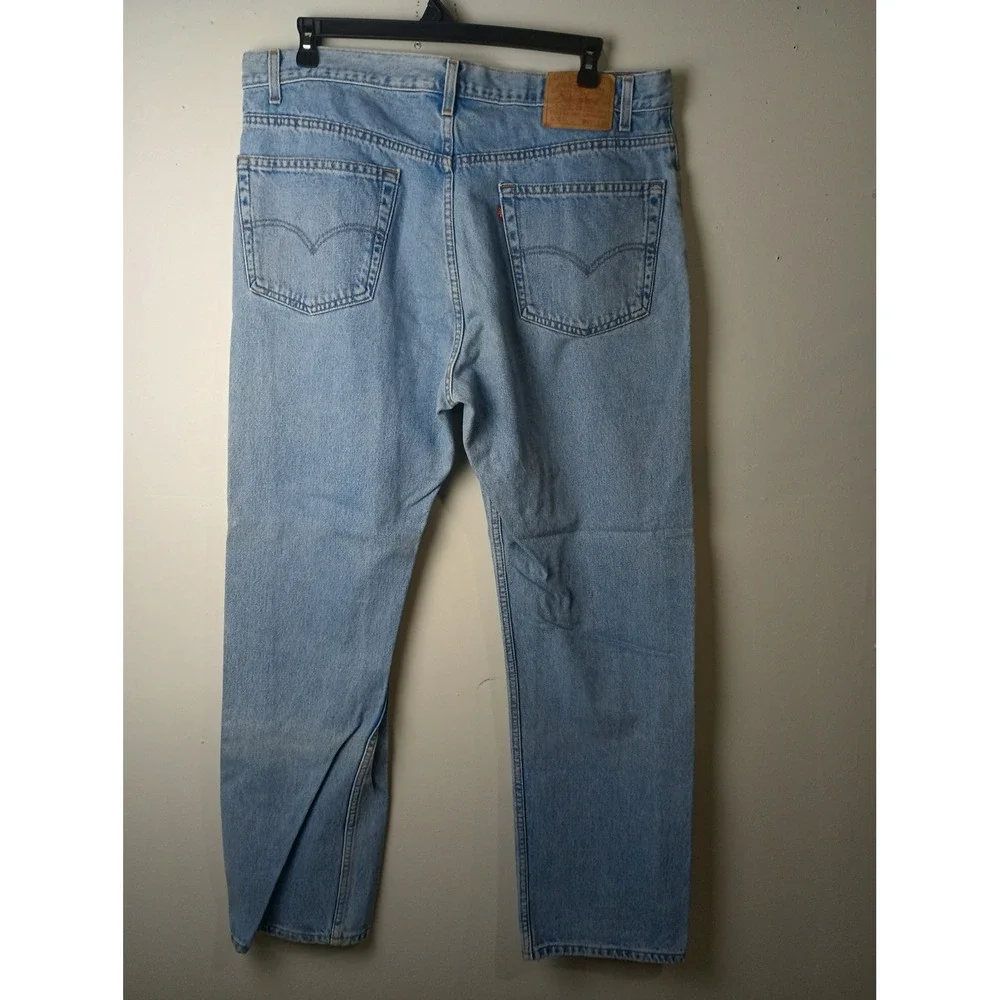 Levi's 505 Regular Fit Straight Leg Jeans‎ Mens 42x32 Light Wash Vintage 2000s